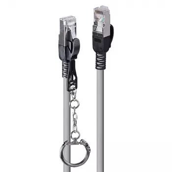 Cable de red con bloqueo Lindy 1m Cat.6A S/FTP, Gris