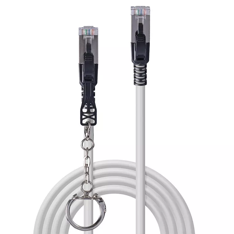 Cable de red con bloqueo Lindy 1,5 m Cat.6A S/FTP, Gris