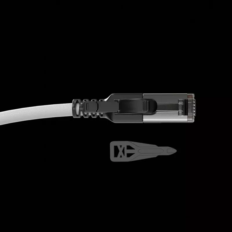 Cable de red con bloqueo Lindy 10m Cat.6A S/FTP, Gris