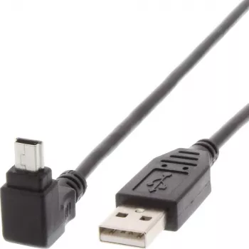 Techly cable USB 2.0 conector macho A / conector macho Mini B 90° 1,8 m negro ICOC MUSB-AA-018ANG