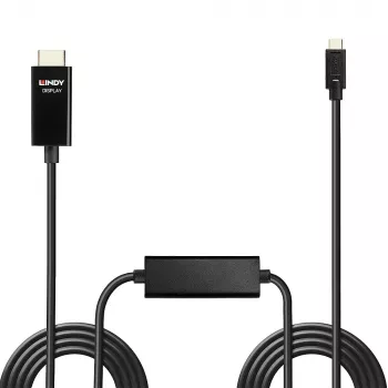 Cable adaptador USB Type-C a HDMI 4K60 con HDR Lindy 5m