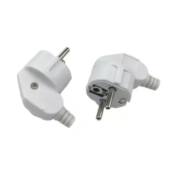 Conector macho de red Schuko en ángulo MicroConnect MC-GRUA-W, blanco