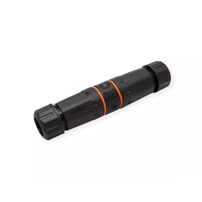 VALUE 21.99.3007 acoplador RJ-45 apantallado, Cat.6A, para exterior e industria, negro