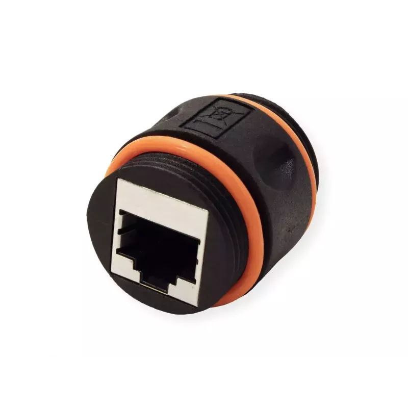 VALUE 21.99.3007 acoplador RJ-45 apantallado, Cat.6A, para exterior e industria, negro