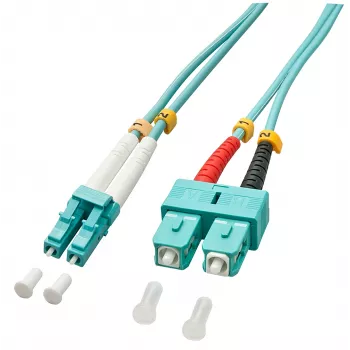 Cable de fibra óptica/InfiniBand Lindy 3,0 m OM3 LC - SC dúplex 3 m turquesa