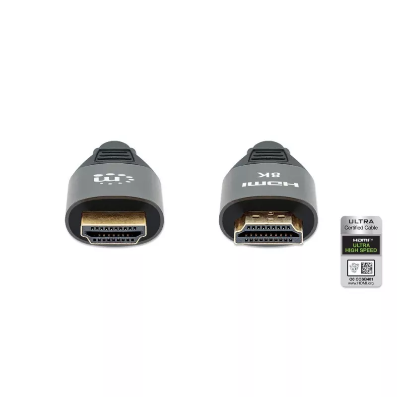 Cable HDMI con Ethernet Manhattan 8K@60Hz 2 m trenzado conector macho a conector macho negro