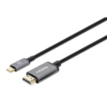 Cable USB-C a HDMI Manhattan, 4K@60Hz, 1 m, negro, conector macho a conector macho, tres años de garantía, equivalente a CDP2HD2MBNL