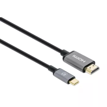 Cable USB-C a HDMI Manhattan, 4K@60Hz, 1 m, negro, conector macho a conector macho, tres años de garantía, equivalente a CDP2HD2MBNL