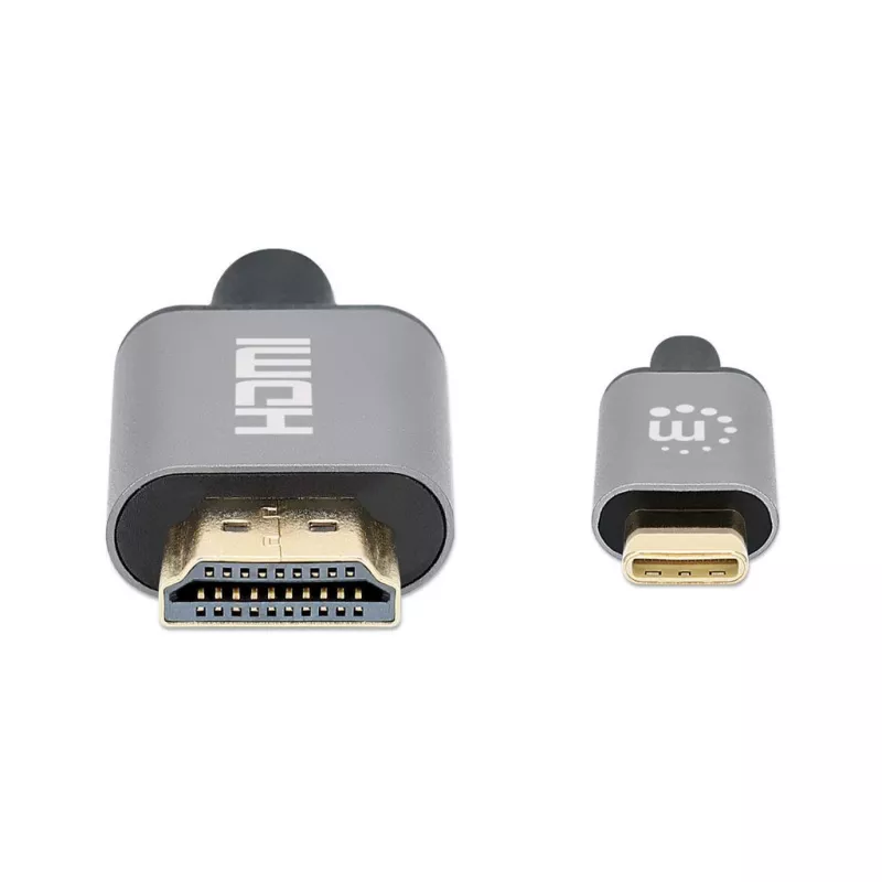 Cable USB-C a HDMI Manhattan, 4K@60Hz, 1 m, negro, conector macho a conector macho, tres años de garantía, equivalente a CDP2HD2MBNL