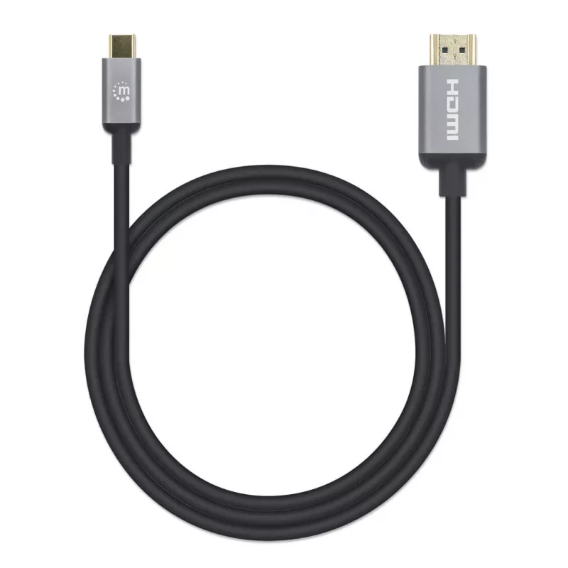 Cable USB-C a HDMI Manhattan, 4K@60Hz, 1 m, negro, conector macho a conector macho, tres años de garantía, equivalente a CDP2HD2MBNL