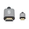 Manhattan 153607 cable de USB-C a HDMI, macho-macho, doble blindaje, 2 m, negro/plata