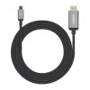 Manhattan 153607 cable de USB-C a HDMI, macho-macho, doble blindaje, 2 m, negro/plata
