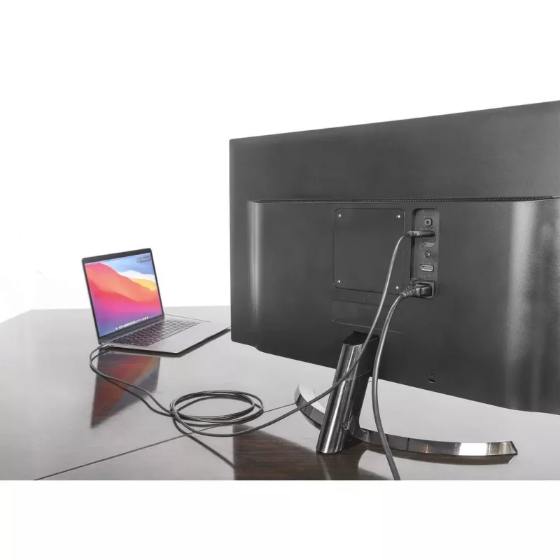 Manhattan 153607 cable de USB-C a HDMI, macho-macho, doble blindaje, 2 m, negro/plata