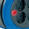 Brennenstuhl Garant Kompakt alargador enrollacables para interior, 4 tomas, 15 m, azul/negro
