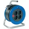 Brennenstuhl Garant Kompakt alargador enrollacables para interior, 4 tomas, 15 m, azul/negro