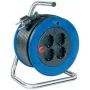 Brennenstuhl Garant Kompakt alargador enrollacables para interior, 4 tomas, 15 m, azul/negro