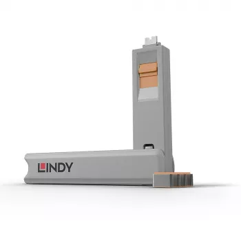 Set de bloqueadores de puerto USB-C Lindy, 4 uds., Naranja