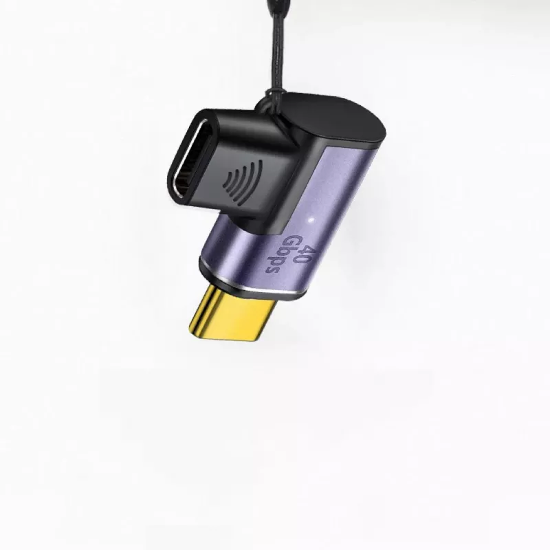 MicroConnect MC-USB4CCMF-MAGNETIC adaptador USB-C magnético, acodado a 90°, USB4, USB-C macho a hembra