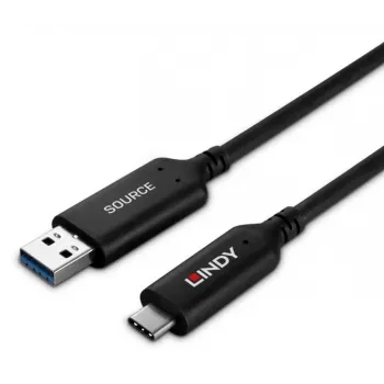 Lindy 50m Cable híbrido de fibra óptica USB 3.2 Gen 1 Type-A a C