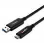 Lindy 50m Cable híbrido de fibra óptica USB 3.2 Gen 1 Type-A a C