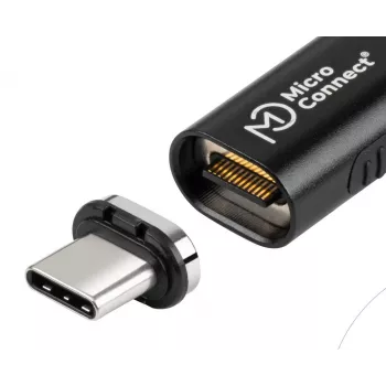 USB4 Magnetic Plug MicroConnect MC-LS-USB4MP2S — Cable USB4, 40 Gbit/s de datos, 100 W Power Delivery