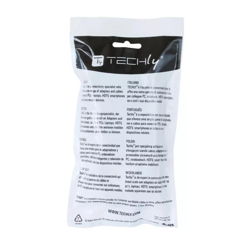 Cable HDMI High Speed con Ethernet A/A M/M Techly 2 m negro ICOC HDMI-4-020