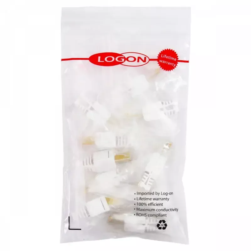 Empalme de cables LOGON TWP8P8TP RJ-45 Cat5e, transparente/blanco/amarillo, pack de 10