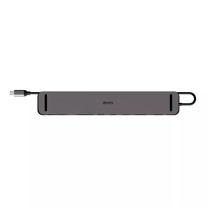 Lindy DST-Mini XT 810, estación de acoplamiento mini USB-C para portátil con pantalla única (8K) o doble pantalla (4K60) y carga pasante de 100W