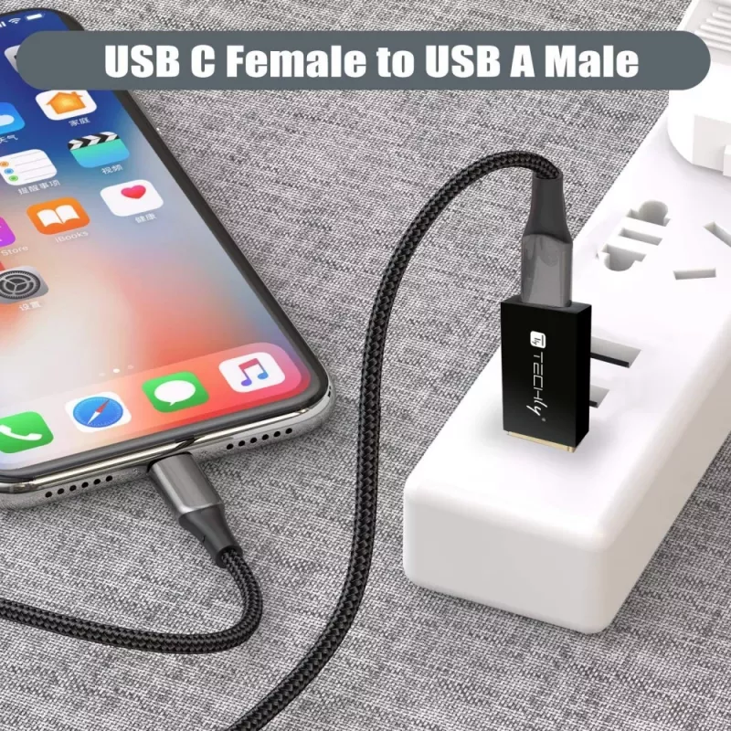 Adaptador USB Techly IADAP USB3-AFT USB A a USB C negro