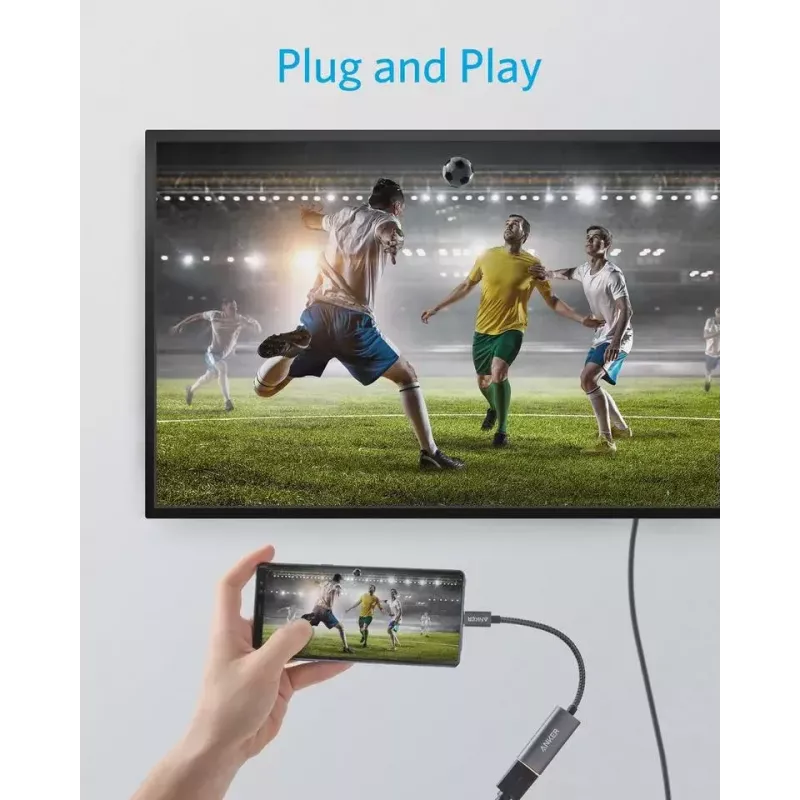 Adaptador gráfico USB Anker A83120A1 — USB 3.2 Gen 1, negro/gris, cable 0,15 m