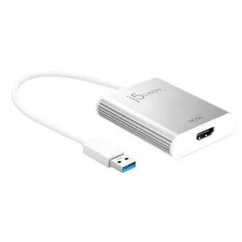 Adaptador de pantalla j5create JUA354 USB 3.0 a 4K HDMI plateado