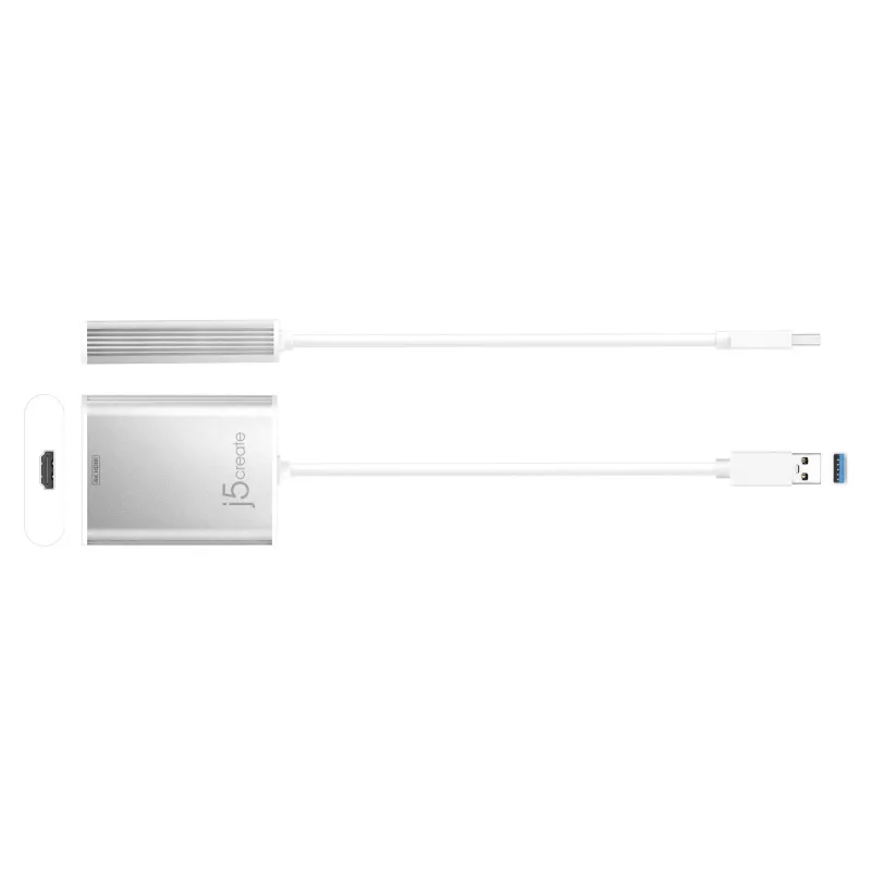Adaptador de pantalla j5create JUA354 USB 3.0 a 4K HDMI plateado