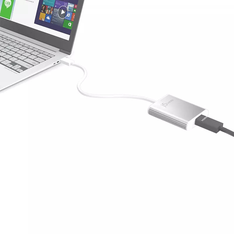 Adaptador de pantalla j5create JUA354 USB 3.0 a 4K HDMI plateado