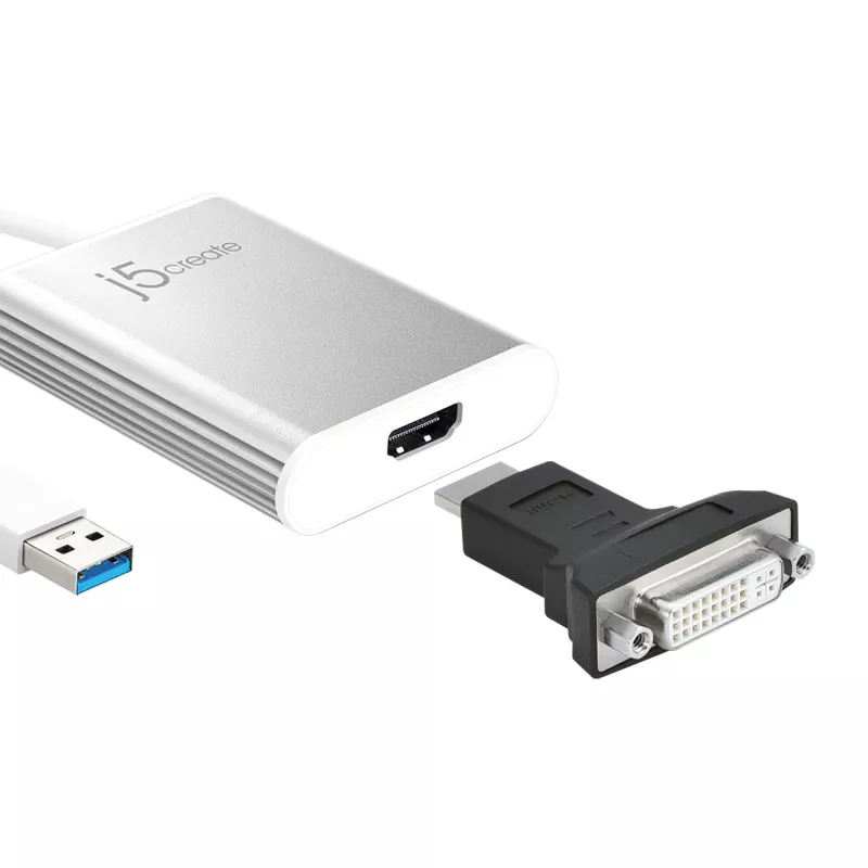 Adaptador de pantalla j5create JUA354 USB 3.0 a 4K HDMI plateado