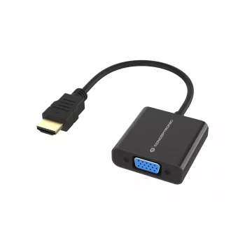 Adaptador Conceptronic ABBY20B HDMI a VGA, 0,25 m, HDMI tipo A (estándar), VGA (D-Sub), conector macho, conector hembra, recto