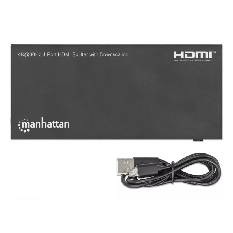 Splitter HDMI Manhattan 4 puertos 4K@60Hz con reducción de escala