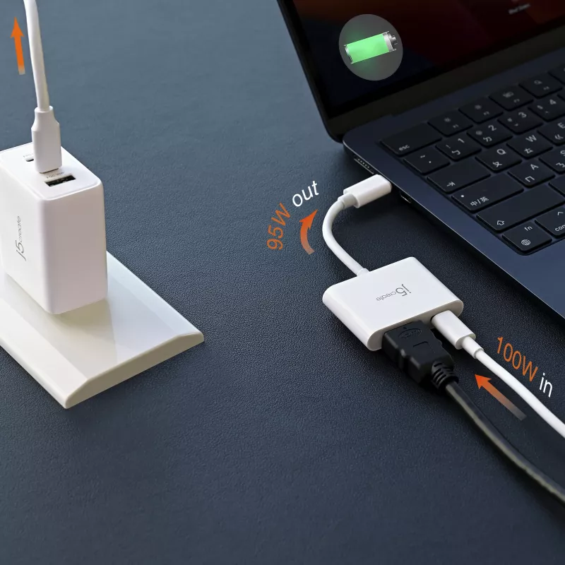 j5create JCA152 Adaptador USB-C® a HDMI™ 4K con Power Delivery, negro