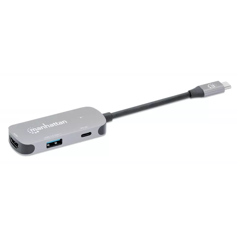 Manhattan Dock/Hub USB-C HDMI USB-A USB-C 100W Power Delivery 4K 60Hz