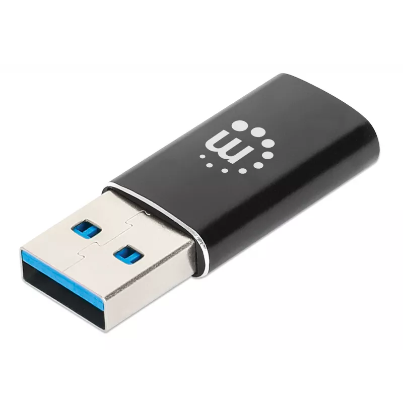 Manhattan 153980 adaptador de USB-C (hembra) a USB-A (macho), USB 3.2 Gen 2, 10 Gbps