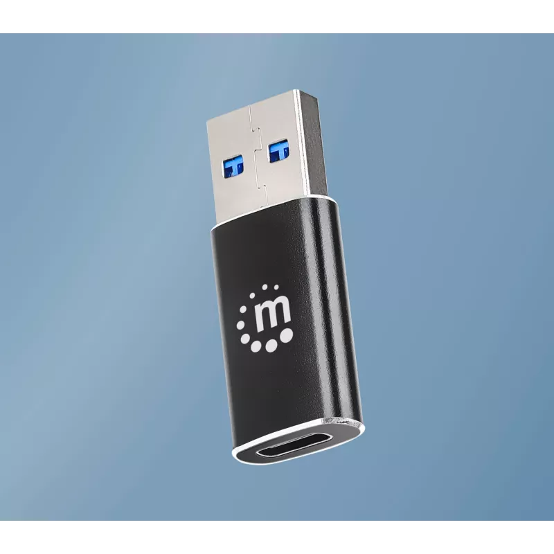 Manhattan 153980 adaptador de USB-C (hembra) a USB-A (macho), USB 3.2 Gen 2, 10 Gbps