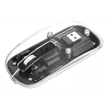 Ratón inalámbrico Manhattan Transparente recargable USB
