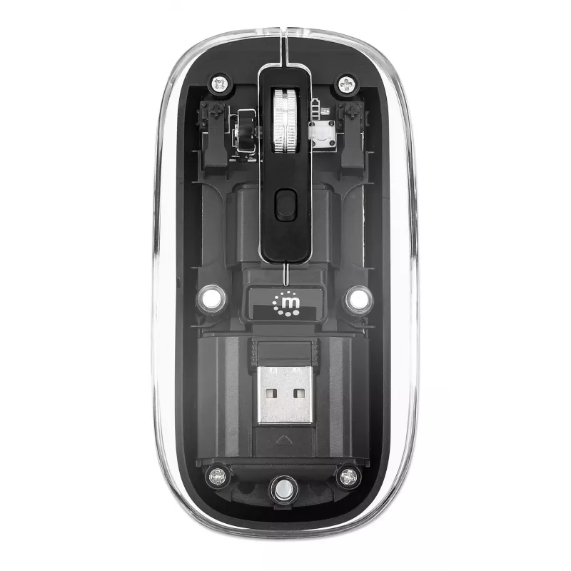 Ratón inalámbrico Manhattan Transparente recargable USB