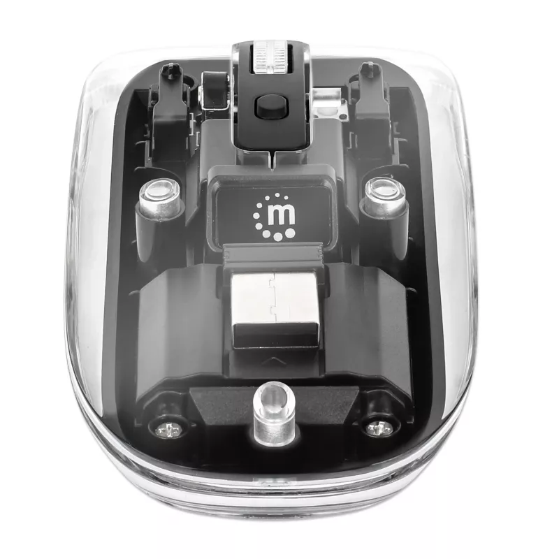 Ratón inalámbrico Manhattan Transparente recargable USB