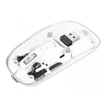 Ratón inalámbrico Manhattan Transparente recargable USB