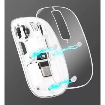 Ratón inalámbrico Manhattan Transparente recargable USB