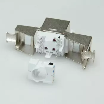 Conector hembra Keystone ROLINE Cat.6a RJ-45 apantallado, sin herramientas, delgado, plata