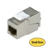 Conector hembra Keystone ROLINE Cat.6a RJ-45 apantallado, sin herramientas, delgado, plata