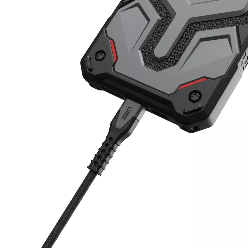 Cable de alimentación USB-C a USB-C EATON Urban Armor Gear Kevlar Core 1,5 m, USB 2.0, negro/gris