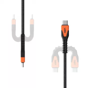 Cable de carga USB-C a USB-C Eaton 1,5 m – núcleo de Kevlar, USB 2.0, negro/naranja