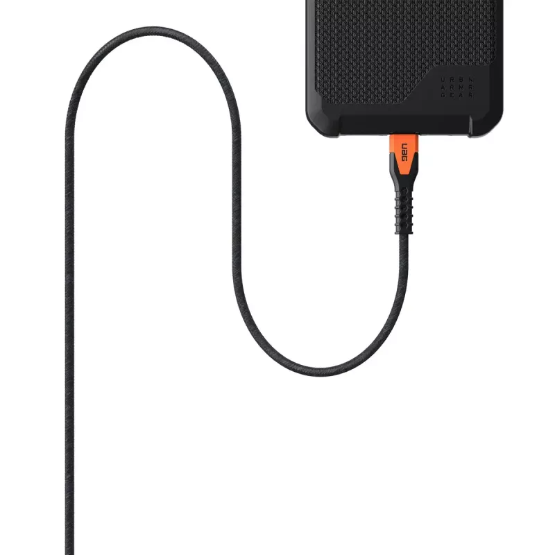 Cable de carga USB-C a USB-C Eaton 1,5 m – núcleo de Kevlar, USB 2.0, negro/naranja